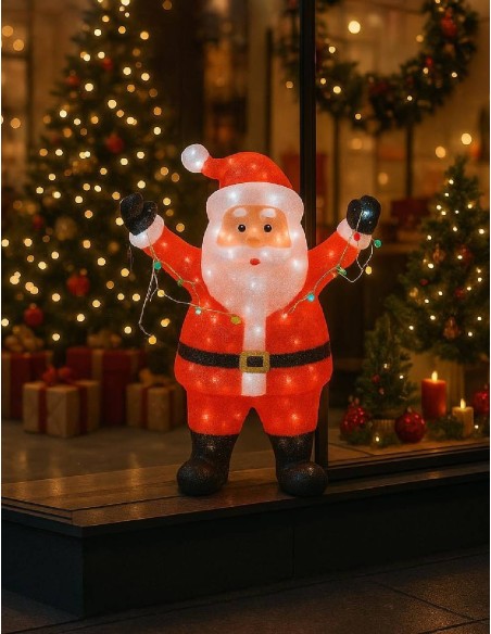Addobbo Di Natale Babbo Natale Luminoso 180 LED 88cm