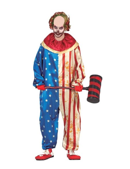 Patriotic Clown Halloween Costume for Men