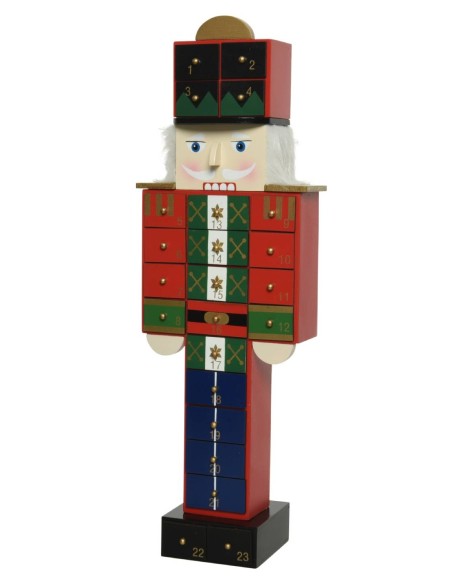 Addobbo Di Natale Calendario Dell'Avvento Schiaccianoci 47cm