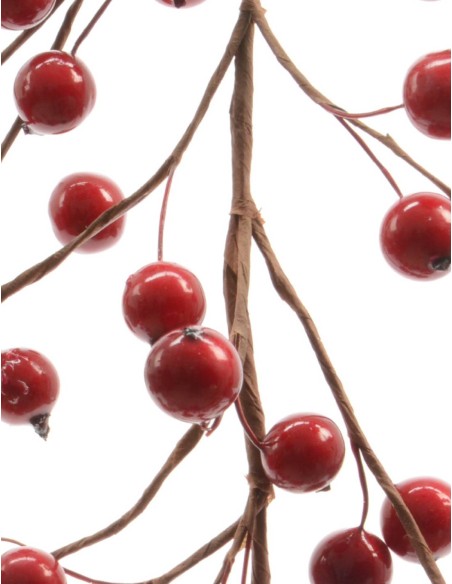 Ramo Artificiale Decorativo Con Bacche Rosse 130cm