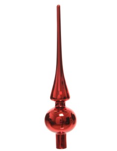 Christmas Tree Topper Glass Red Shiny 26cm