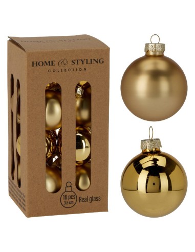 Christmas Tree Glass Bauble Gold 4cm