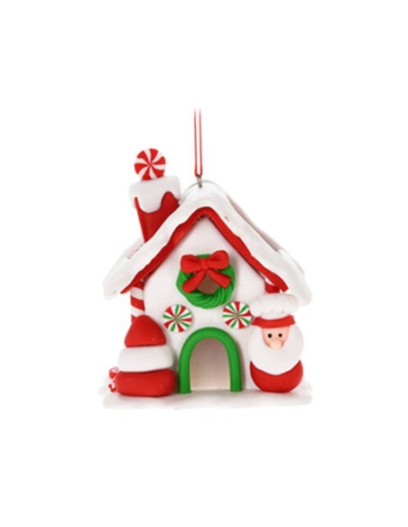 Addobbo Albero Di Natale Casetta Marzapane 8cm