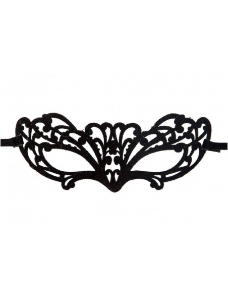 Maschera Halloween Veneziana Nera In Pizzo Velluto
