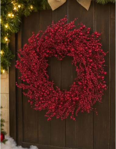 Christmas Wreath With Red Berries 75cm Christmas Wreath With Red Berries 75cm