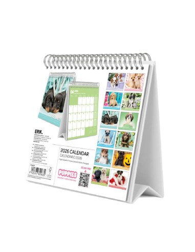 2026 Puppies Desk Calendar 20cm 2026 Puppies Desk Calendar 20cm