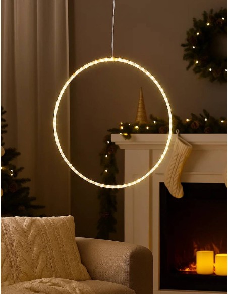 160-LED Warm White Circle Light 75cm