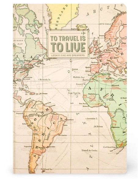 Map Of The World Legami A5 Notebook