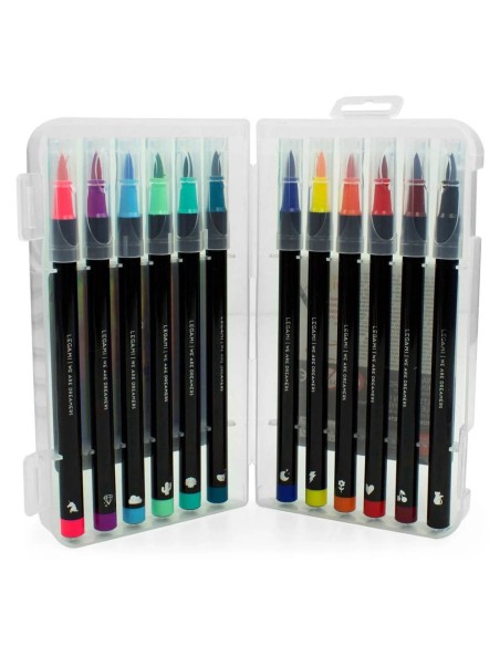 Pennarelli Con Punta Pennello Colori Accesi Legami 12pz