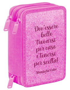 Case 3 Zip Pink Glitter