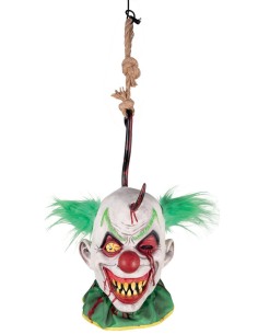 Severed Head Evil Clown For Hanging 42cm Halloween Ornaments