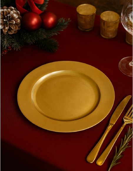 Sottopiatto Natalizio Decorativo Oro 33cm