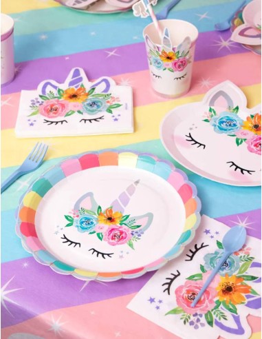 Piatto Di Carta Unicorno Rosa...