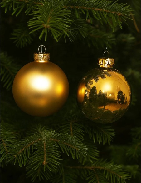 Gold Glass Christmas Tree Bauble 6cm