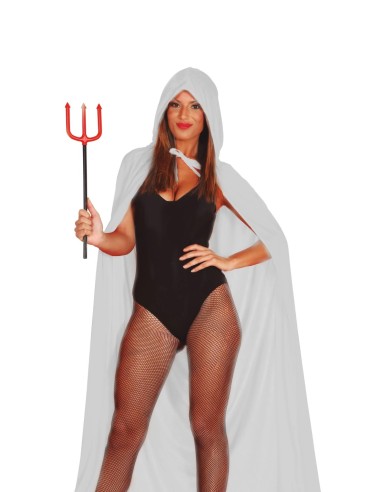 Mantello Velluto Bianco Con Cappuccio...