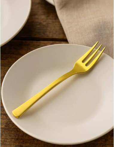 Set of 25 Gold Plastic Forks for...