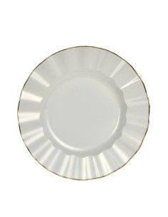Set of 10 White Wavy Plates...
