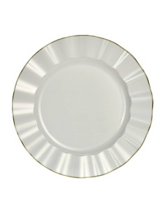 Set of 10 White Wavy Plates...