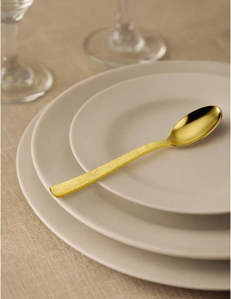 Set of 20 Gold Plastic Teaspoons 15cm