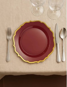 Set of 10 Burgundy Plastic... 2