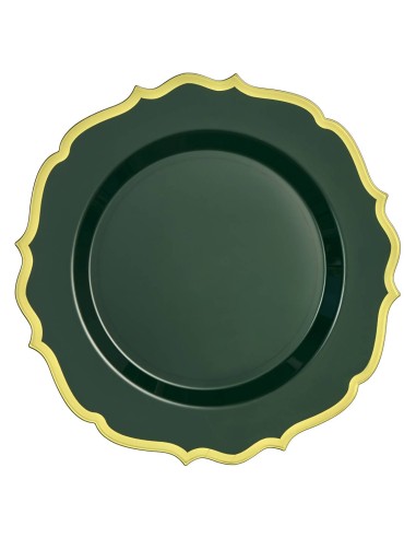 Set 10pz Piatti In Plastica Verdi...