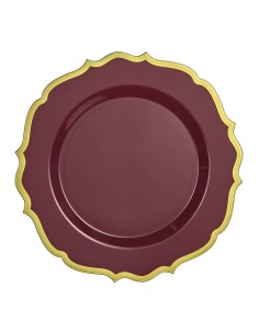 Set of 10 Burgundy Plastic...