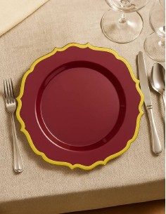 Set of 10 Burgundy Plastic... 2