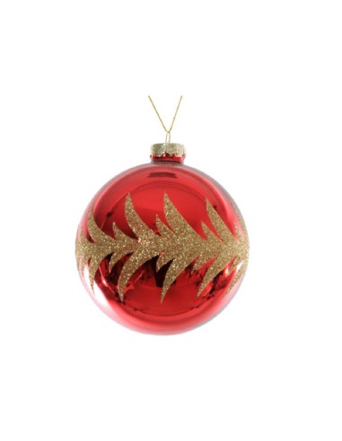 Red Christmas Tree Ornament with Gold...