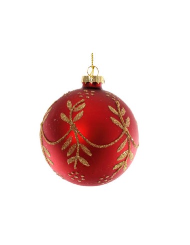 Red Christmas Tree Ornament With Gold...