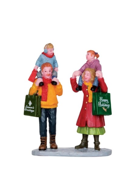 Carillon Lemax Family Christmas Shopping Scenario Natalizio