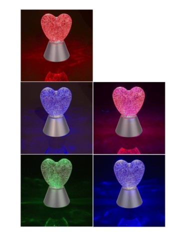 Lampada Led Cuore Glitterata