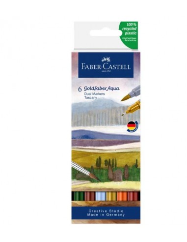 Faber Castell Set of 6 Aqua Dual Marker