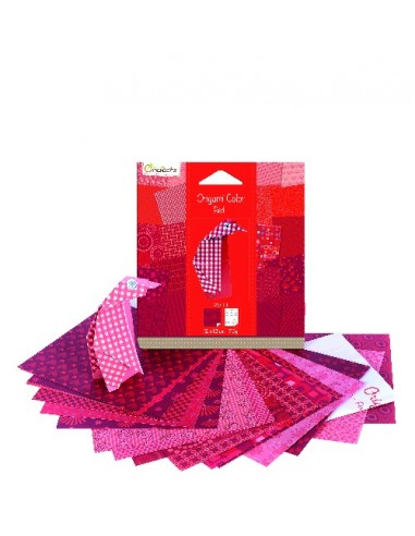 Carta Per Origami 20+1 Fogli Fantasie Rosse 12x12cm