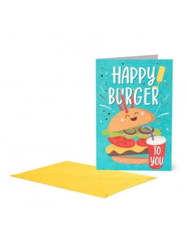 Birthday Greeting Card Hamburger 12x17cm