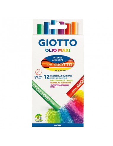 Giotto Maxi Wax Oil Pastels Set 12 Colors