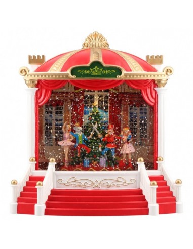 Christmas Decoration Snowball Santa Next To Fireplace 19x19x20cm
