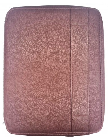 Portable Professional Document Holder In Leather Brown Zip Clousure