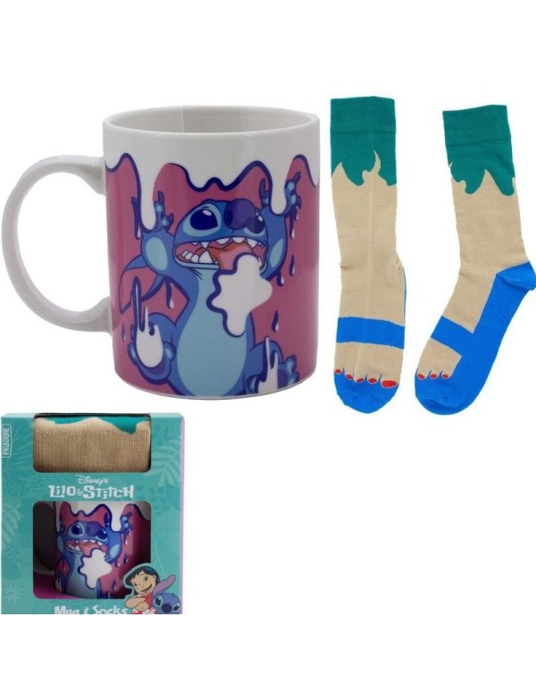 Disney Stitch Ceramic Mug And Socks Set