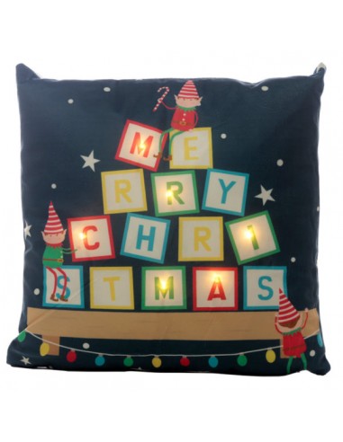 Merry Christmas Pillow WIth Led Lights 35cm