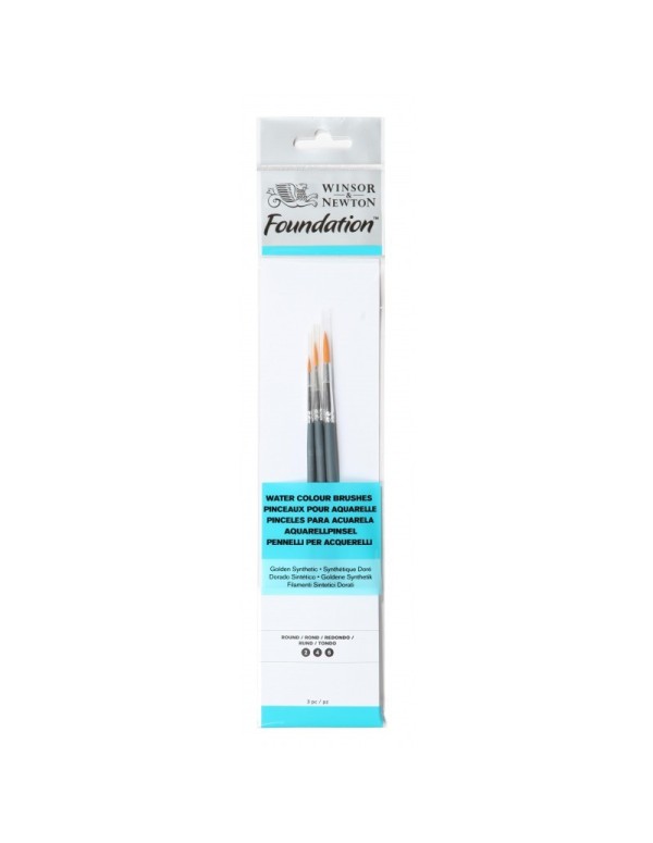 Round Water Colour Brushes Golden Synthe
