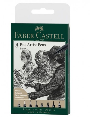 Faber-Castell Pitt Artist Pens Black 8pc
