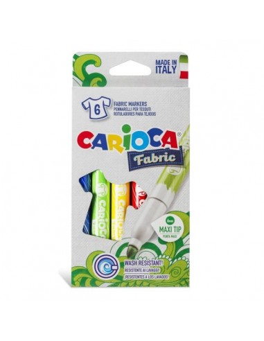 Carioca Fabric Markers Pennarelli Per Tessuti Scatola Da 6pz