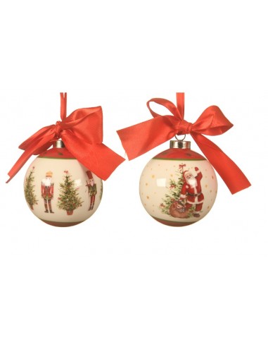 Christmas Tree Decoration Dolomite Ball With Red Bow Assorted Product
