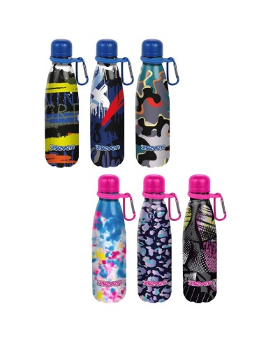 Seven Stainless Steel Thermal Bottle 500ml Assorted Boy e Girl Patterns