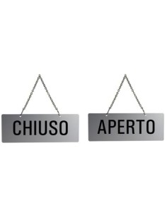 Aperto-Chiuso Sign With Chain 17,5x6,5cm