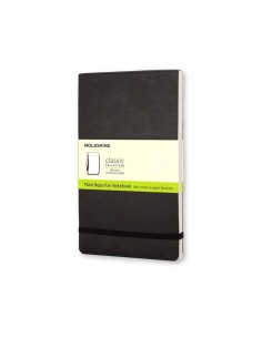 Plain Reporter Notebook White Pages Spring Clousure 13x21cm Paper Concept