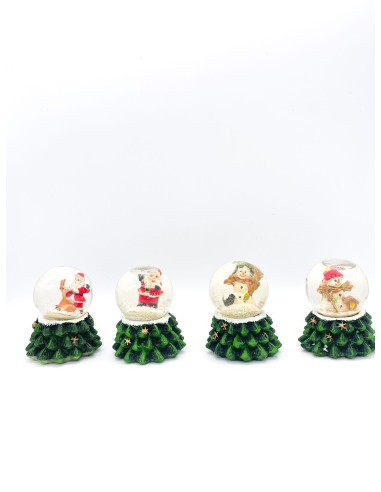 Snowball Decoration With Christmas Figures 6cm