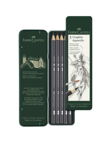 Faber-Castell 5pcs. Set Graphite Pencils Water Soluble HB, 2B, 4B, 6B, 8B