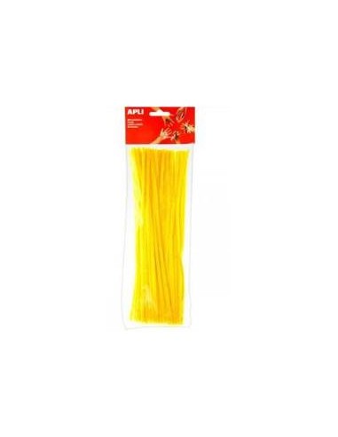Yellow Chenille Pipe Cleaners 300x6mm