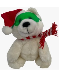 Plush Christmas Polar Bear With Scarf Hat And Glasses 16CM